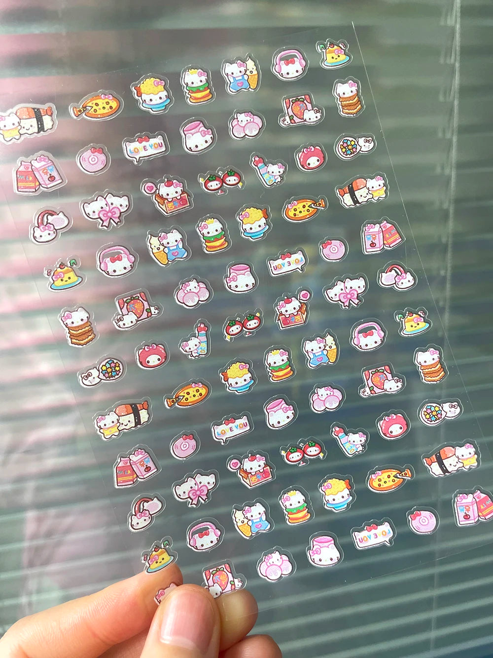 Mini Pvc Hellokitty Adhesive Stickers Nail Art Decor Cartoon Cute Hello Kitty Animals Scrapbook Handbook Waterproof Sticker Gift