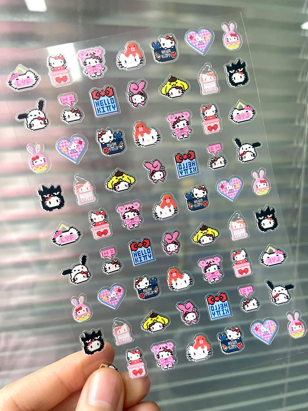Mini Pvc Hellokitty Adhesive Stickers Nail Art Decor Cartoon Cute Hello Kitty Animals Scrapbook Handbook Waterproof Sticker Gift