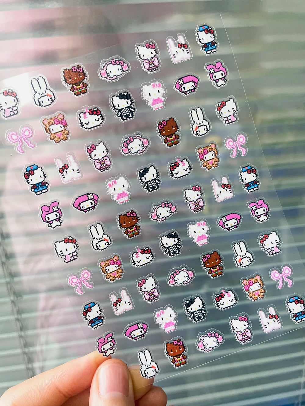 Mini Pvc Hellokitty Adhesive Stickers Nail Art Decor Cartoon Cute Hello Kitty Animals Scrapbook Handbook Waterproof Sticker Gift