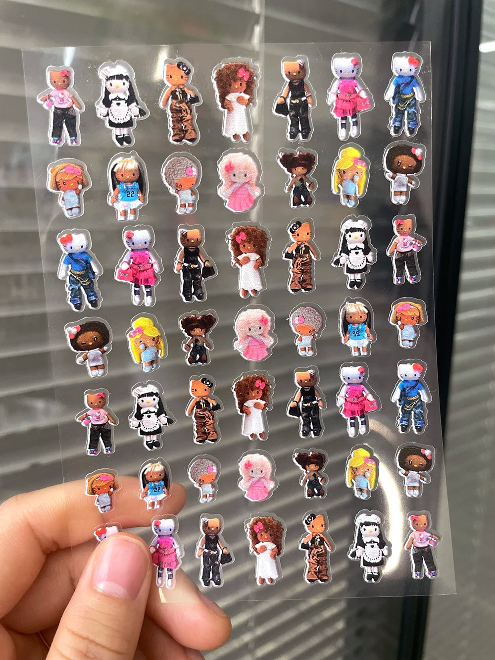 Mini Pvc Hellokitty Adhesive Stickers Nail Art Decor Cartoon Cute Hello Kitty Animals Scrapbook Handbook Waterproof Sticker Gift