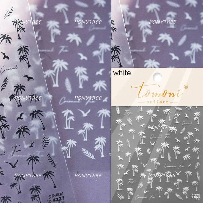 Transform Your Nails with Cute Cat Sunglasses 5D Nail Art Stickers - Perfect for Summer Manicures!