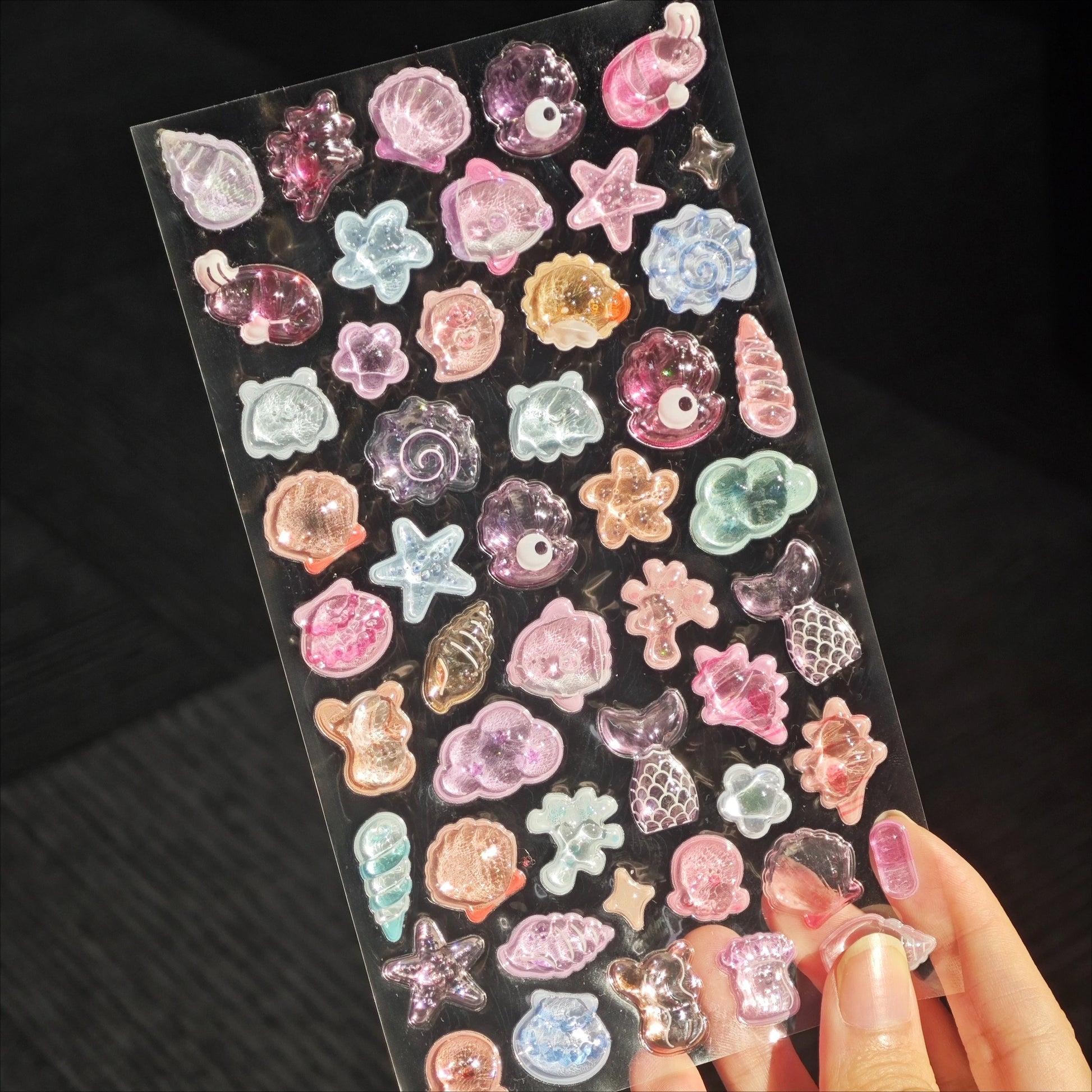 Add a Splash of Whimsy with Our Kawaii 3D Embossed Ocean Seashell and Starfish Stickers for Scrapbooking and Phone Cases