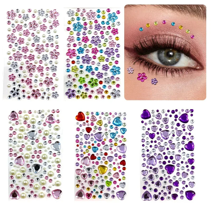 Sparkling Glitter Face Stickers for Kids - Dazzling Rhinestone Jewels for Eye and Face Makeup - Perfect for Festivals and Parties - Model ZS006