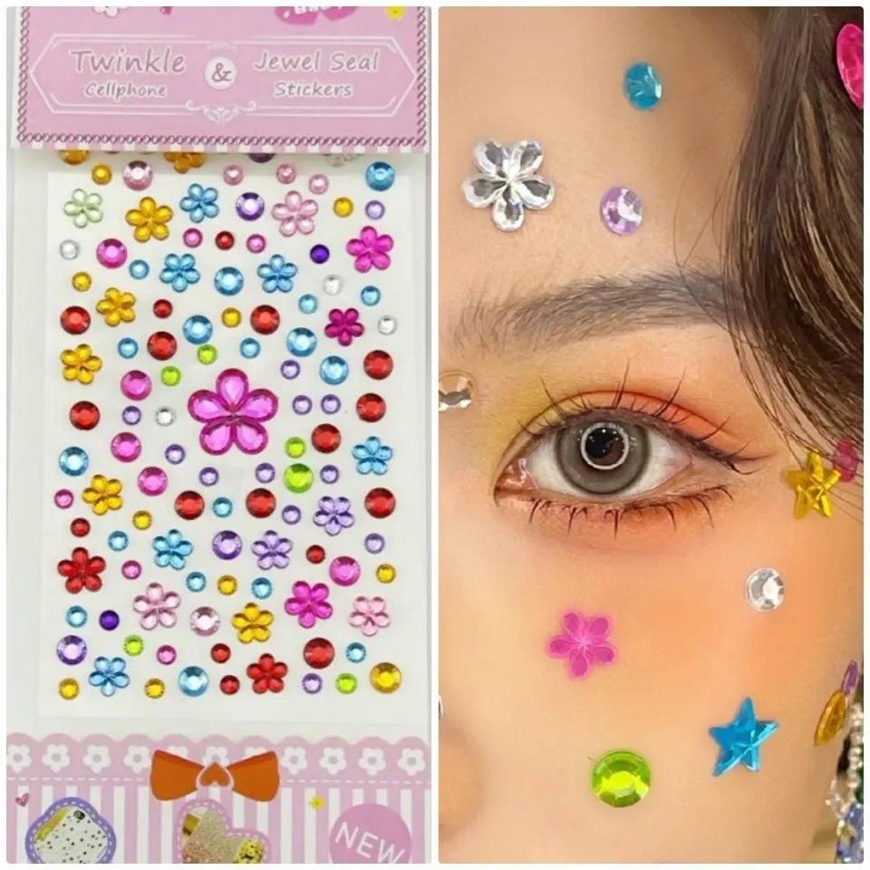 Sparkling Glitter Face Stickers for Kids - Dazzling Rhinestone Jewels for Eye and Face Makeup - Perfect for Festivals and Parties - Model ZS006