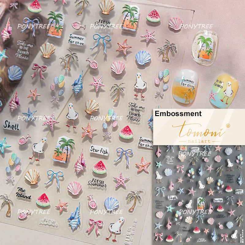 Transform Your Nails with Cute Cat Sunglasses 5D Nail Art Stickers - Perfect for Summer Manicures!