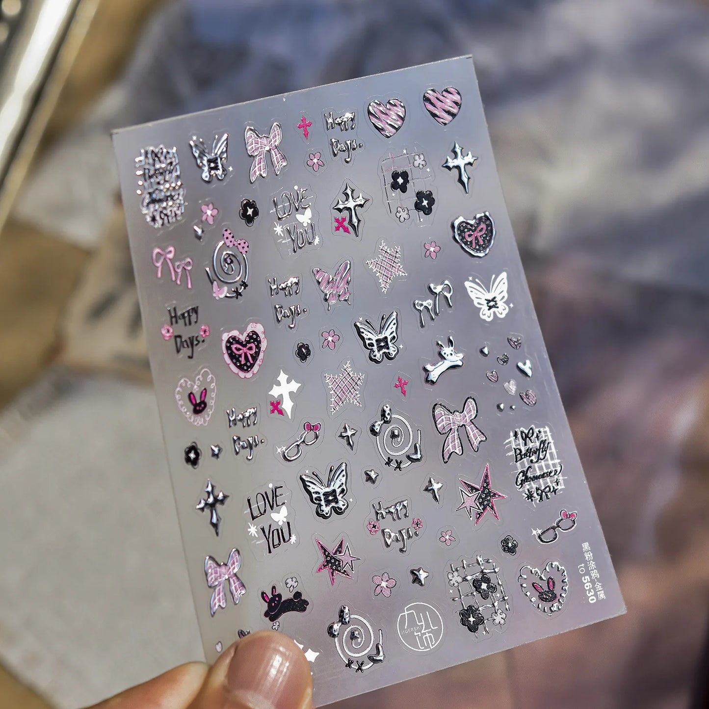 Elevate Your Nail Game with Vintage Plaid Star 5D Nail Art Stickers - Perfect for Stylish Manicures!