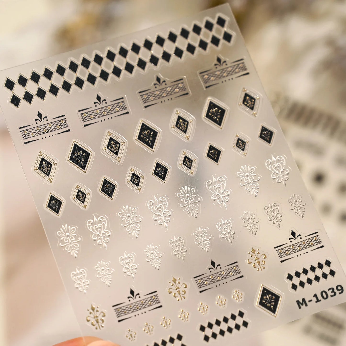 Elevate Your Nail Game with Vintage Plaid Star 5D Nail Art Stickers - Perfect for Stylish Manicures!