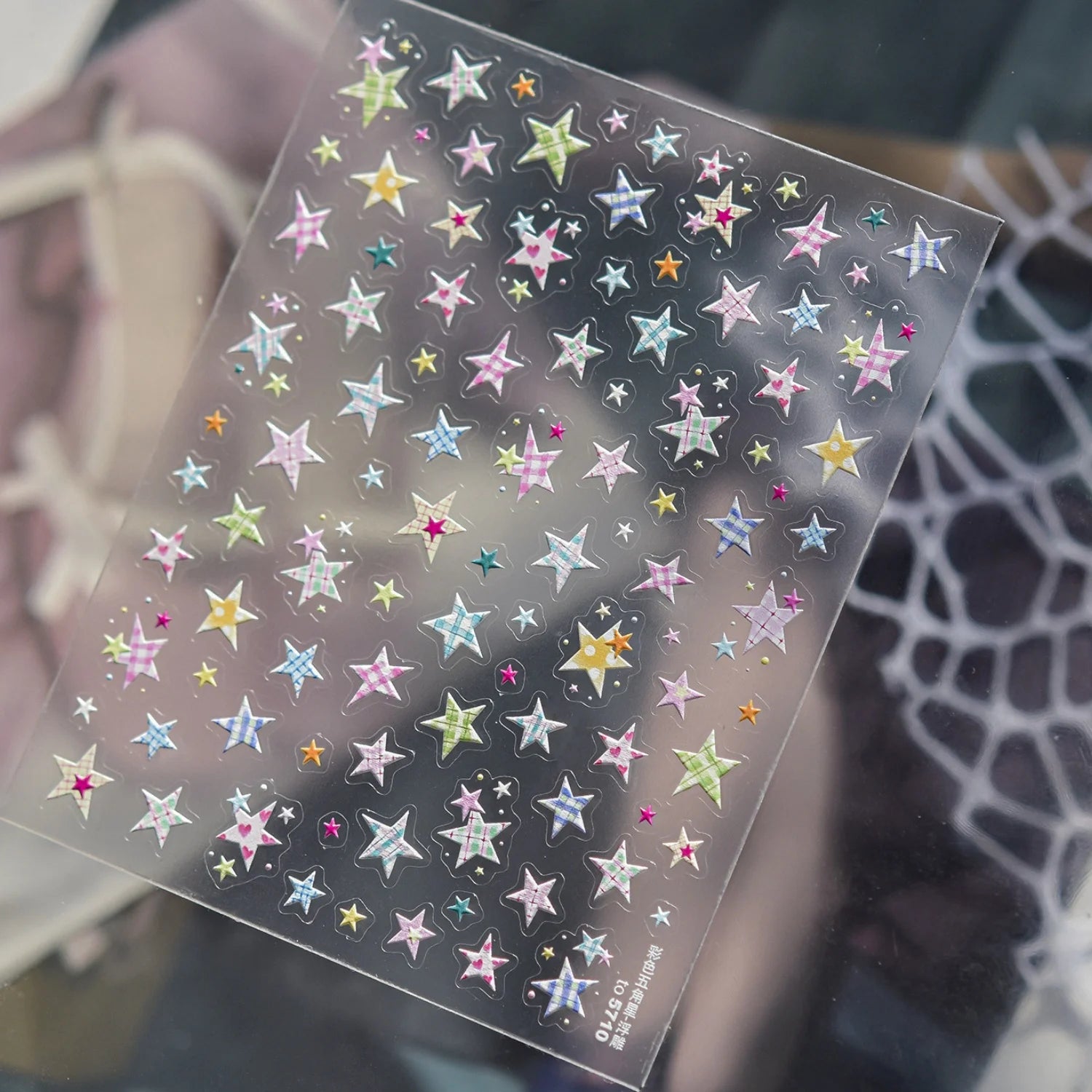Elevate Your Nail Game with Vintage Plaid Star 5D Nail Art Stickers - Perfect for Stylish Manicures!