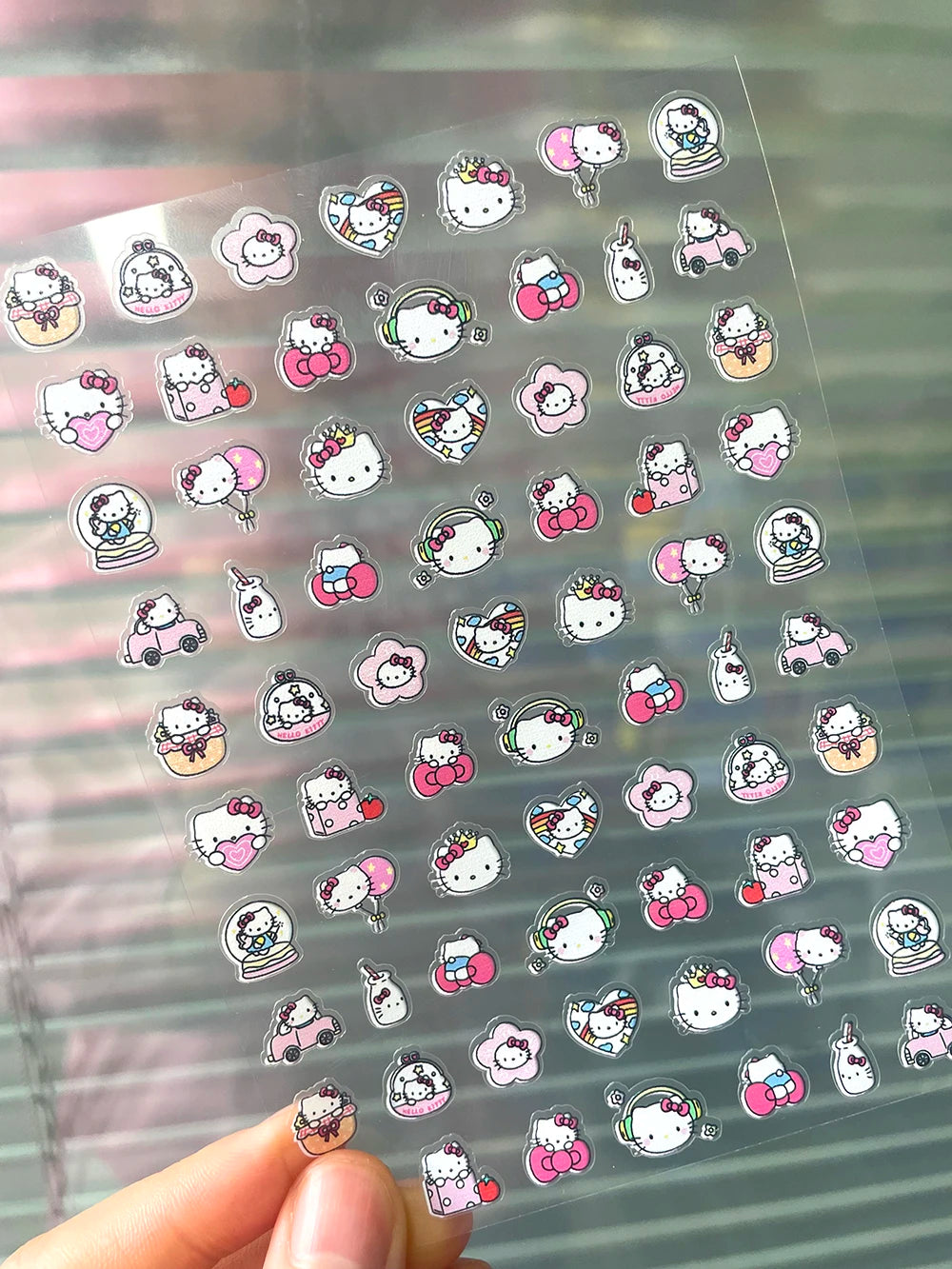 Mini Pvc Hellokitty Adhesive Stickers Nail Art Decor Cartoon Cute Hello Kitty Animals Scrapbook Handbook Waterproof Sticker Gift