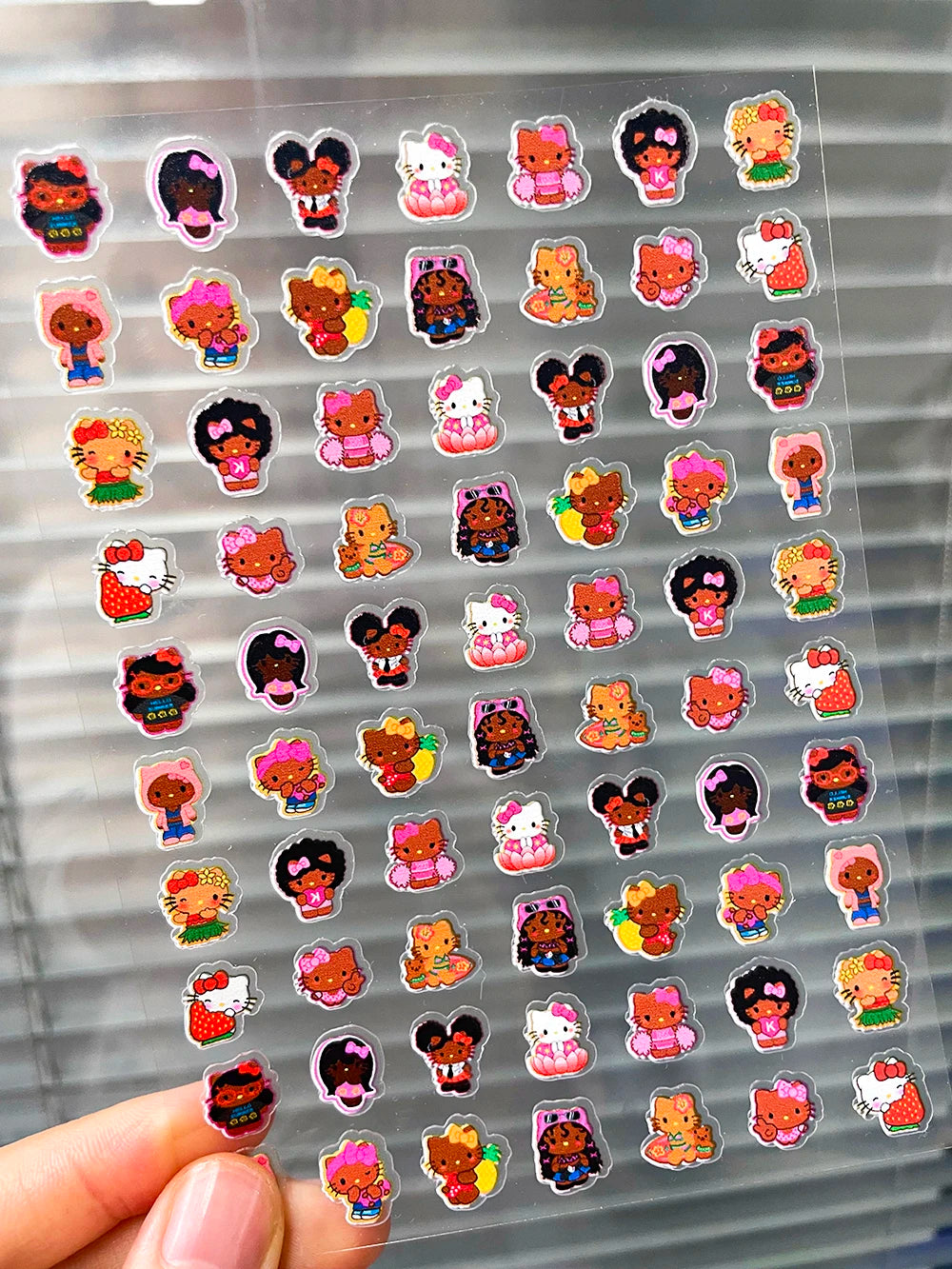 Mini Pvc Hellokitty Adhesive Stickers Nail Art Decor Cartoon Cute Hello Kitty Animals Scrapbook Handbook Waterproof Sticker Gift