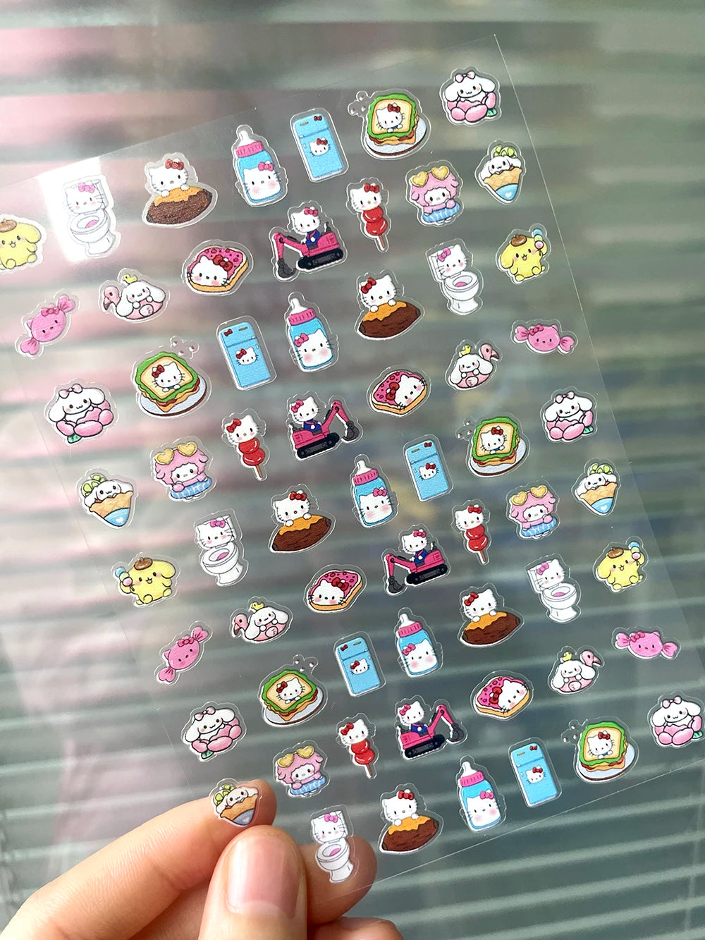 Mini Pvc Hellokitty Adhesive Stickers Nail Art Decor Cartoon Cute Hello Kitty Animals Scrapbook Handbook Waterproof Sticker Gift
