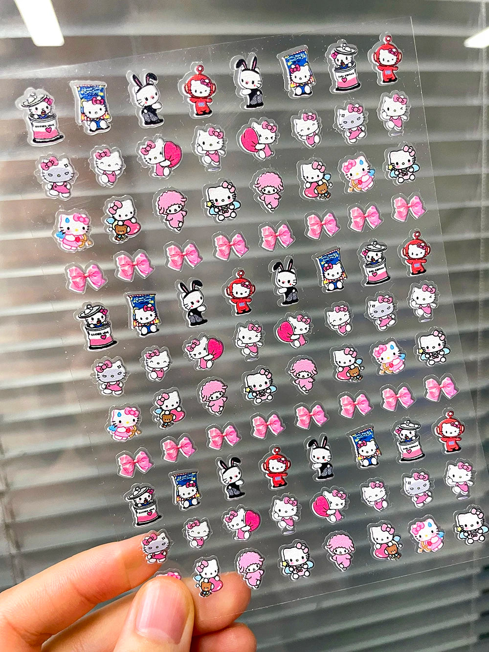 Mini Pvc Hellokitty Adhesive Stickers Nail Art Decor Cartoon Cute Hello Kitty Animals Scrapbook Handbook Waterproof Sticker Gift