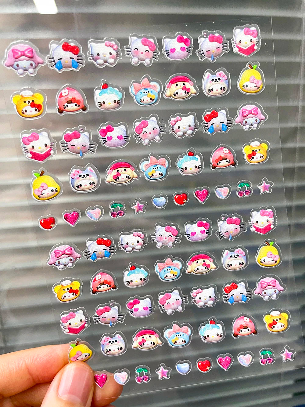 Mini Pvc Hellokitty Adhesive Stickers Nail Art Decor Cartoon Cute Hello Kitty Animals Scrapbook Handbook Waterproof Sticker Gift