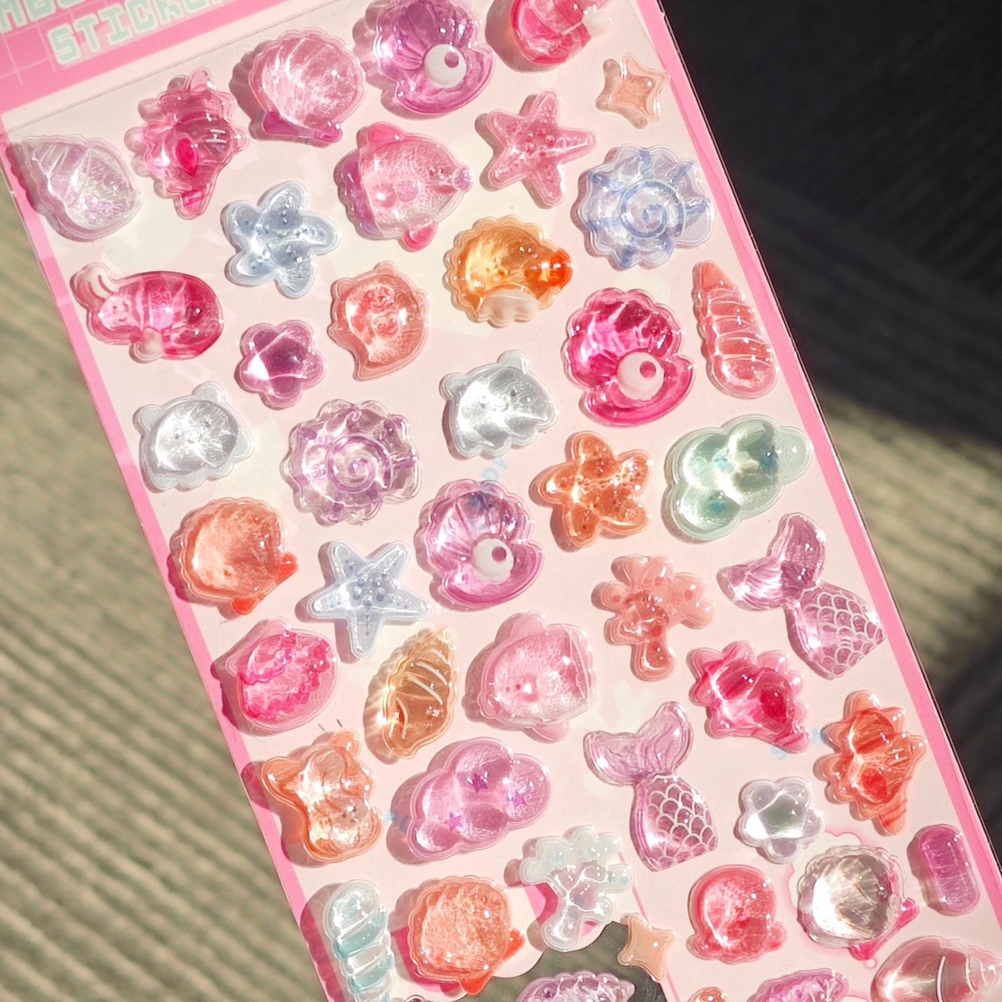 Add a Splash of Whimsy with Our Kawaii 3D Embossed Ocean Seashell and Starfish Stickers for Scrapbooking and Phone Cases