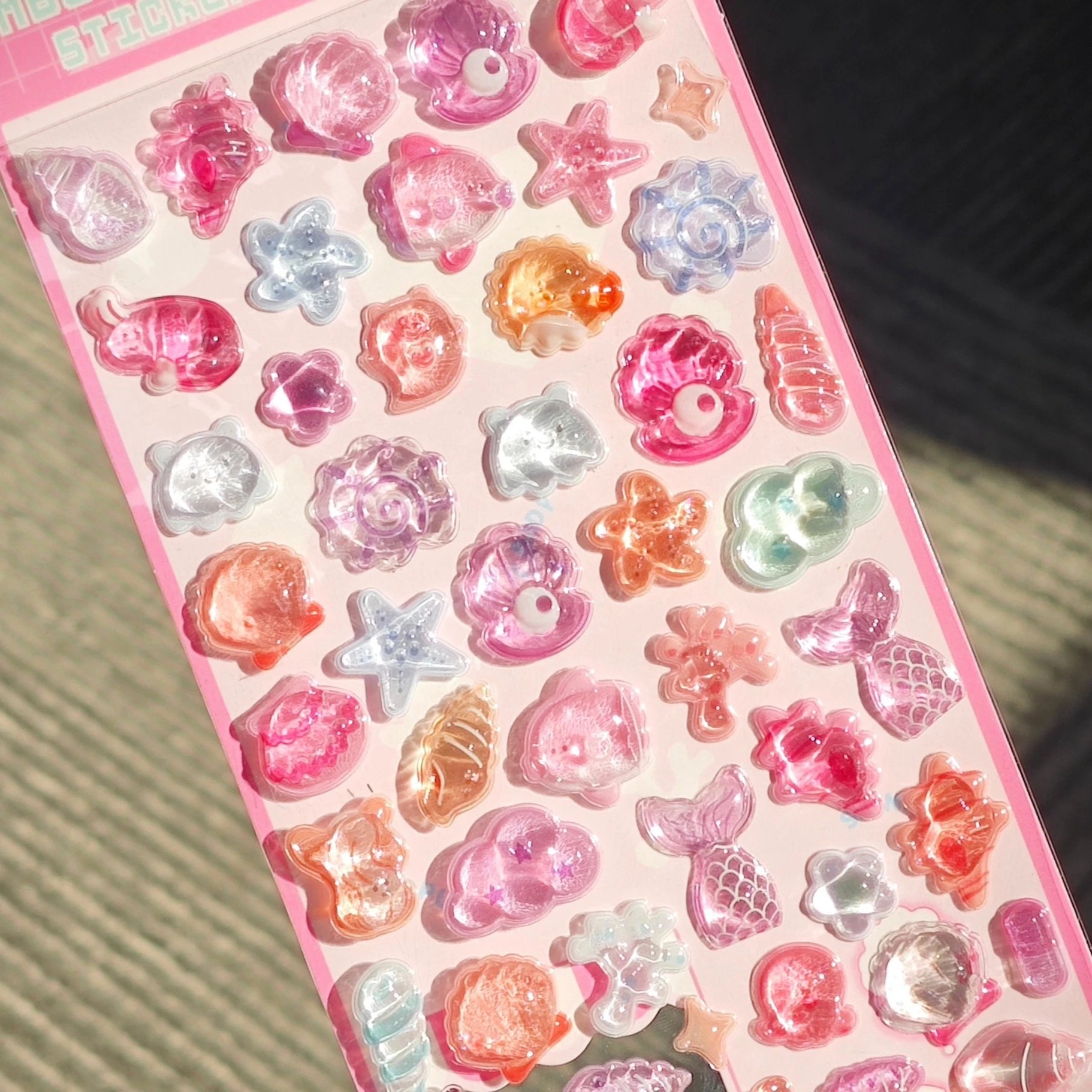 Add a Splash of Whimsy with Our Kawaii 3D Embossed Ocean Seashell and Starfish Stickers for Scrapbooking and Phone Cases