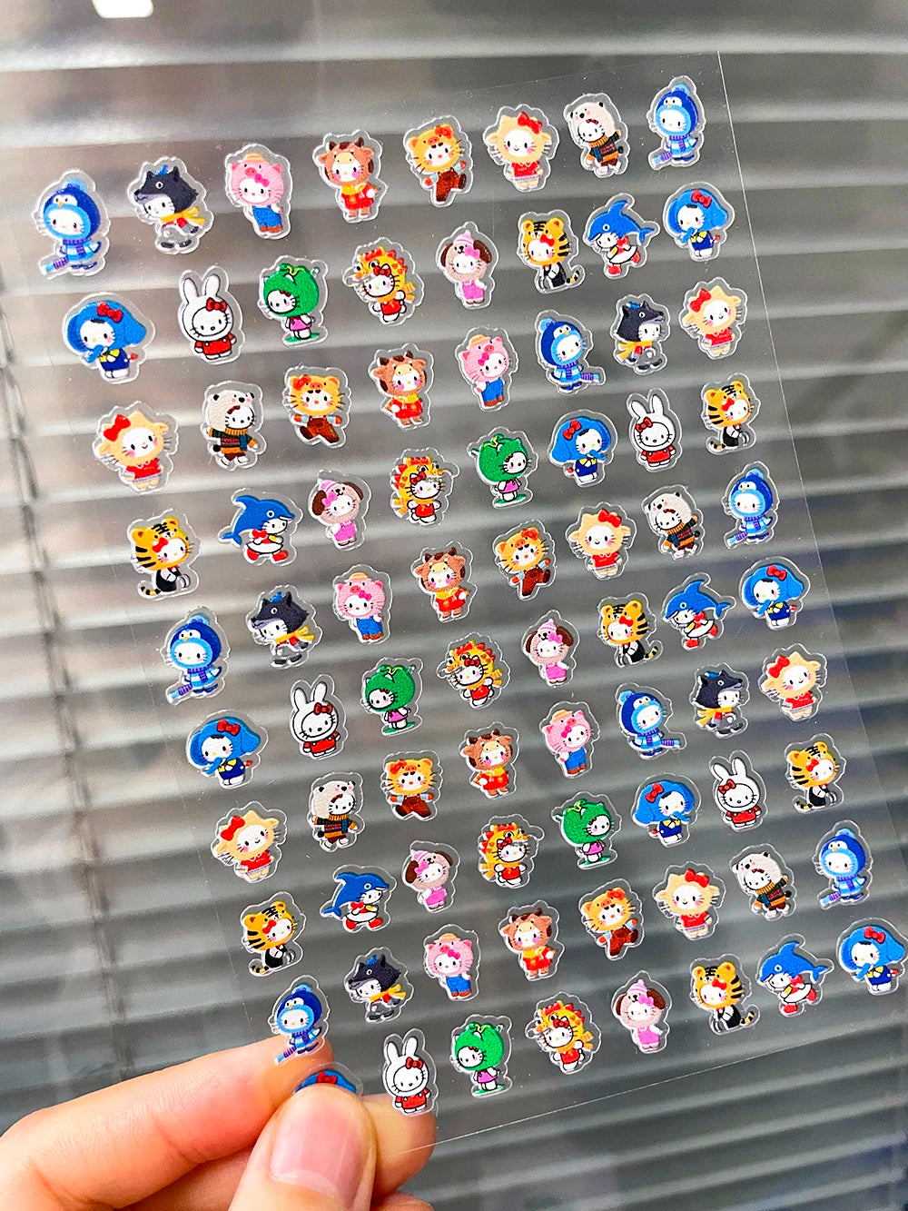 Mini Pvc Hellokitty Adhesive Stickers Nail Art Decor Cartoon Cute Hello Kitty Animals Scrapbook Handbook Waterproof Sticker Gift