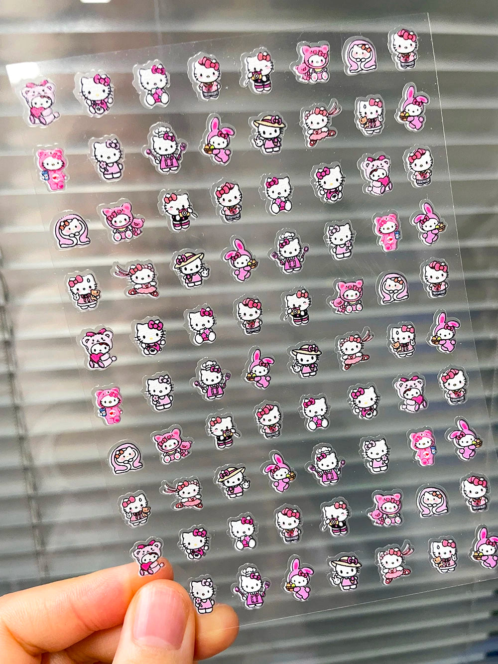 Mini Pvc Hellokitty Adhesive Stickers Nail Art Decor Cartoon Cute Hello Kitty Animals Scrapbook Handbook Waterproof Sticker Gift