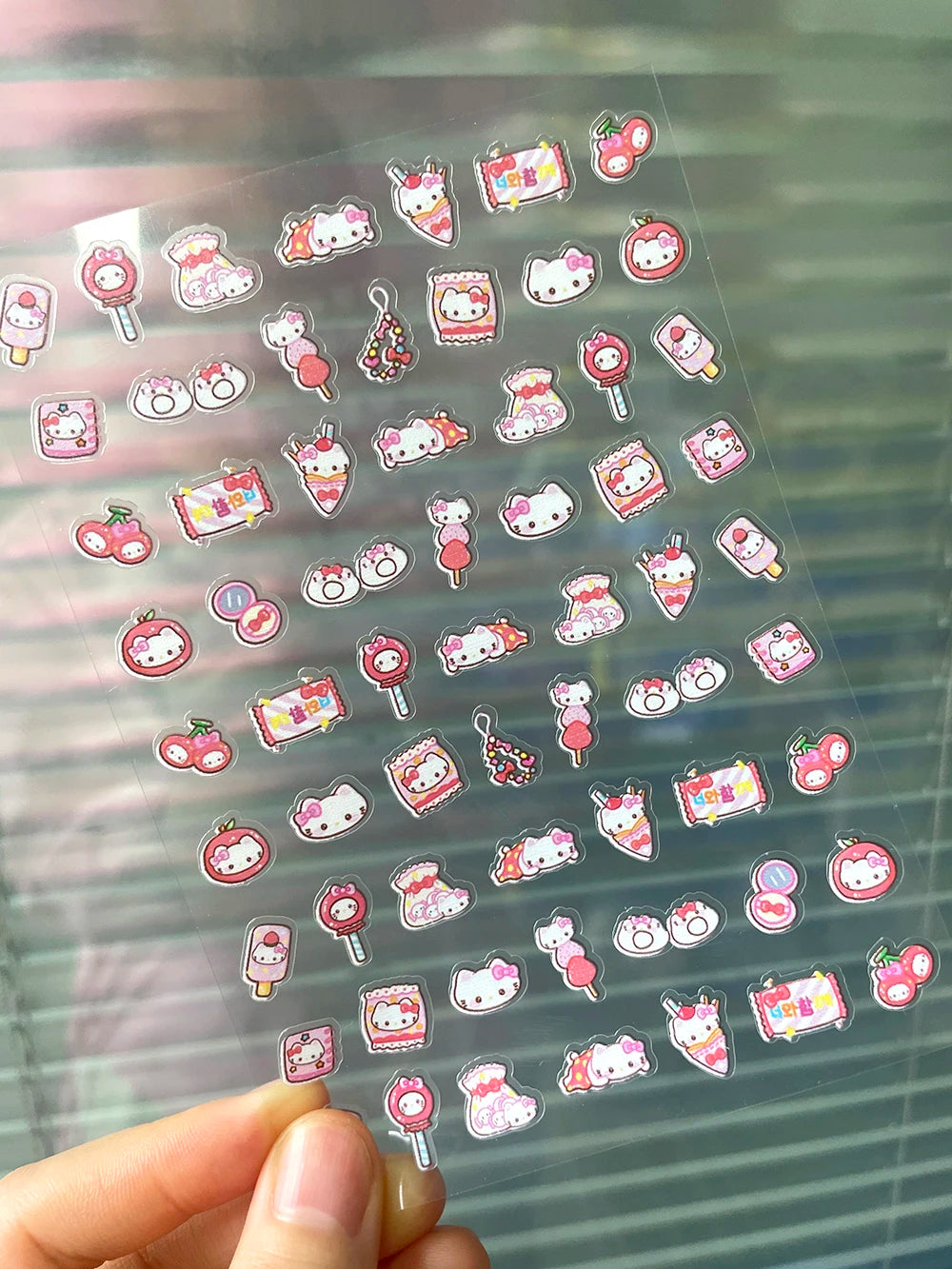 Mini Pvc Hellokitty Adhesive Stickers Nail Art Decor Cartoon Cute Hello Kitty Animals Scrapbook Handbook Waterproof Sticker Gift