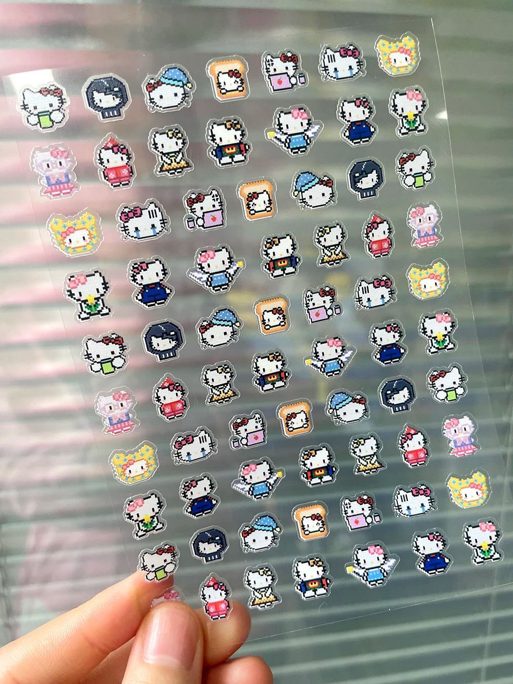 Mini Pvc Hellokitty Adhesive Stickers Nail Art Decor Cartoon Cute Hello Kitty Animals Scrapbook Handbook Waterproof Sticker Gift