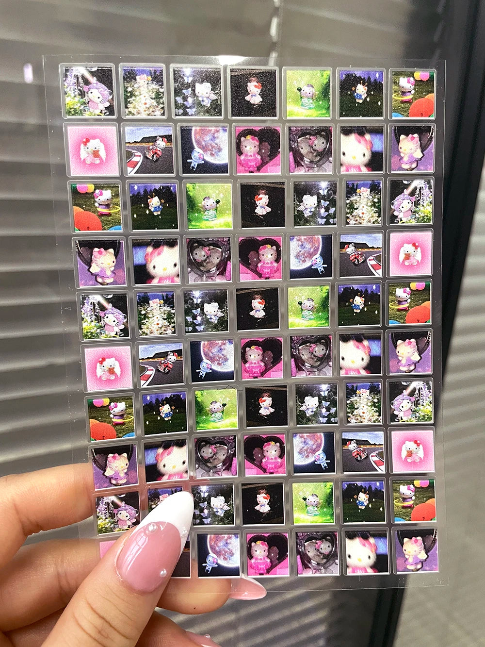 Mini Pvc Hellokitty Adhesive Stickers Nail Art Decor Cartoon Cute Hello Kitty Animals Scrapbook Handbook Waterproof Sticker Gift