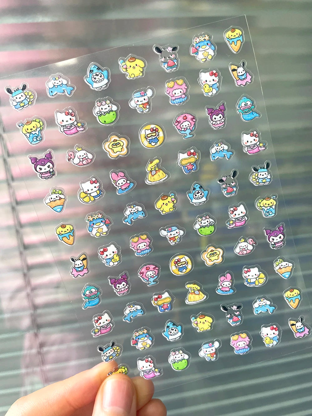 Mini Pvc Hellokitty Adhesive Stickers Nail Art Decor Cartoon Cute Hello Kitty Animals Scrapbook Handbook Waterproof Sticker Gift
