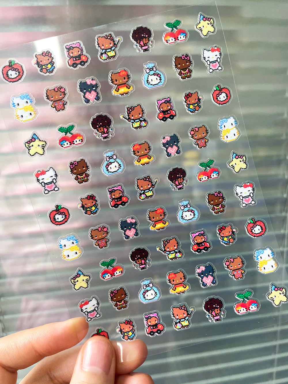 Mini Pvc Hellokitty Adhesive Stickers Nail Art Decor Cartoon Cute Hello Kitty Animals Scrapbook Handbook Waterproof Sticker Gift